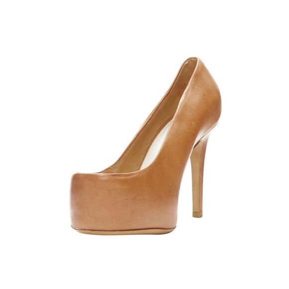 MARTIN MAISON MARGIELA 2010 Runway Sunken brown leather heels - Picture 5 of 7